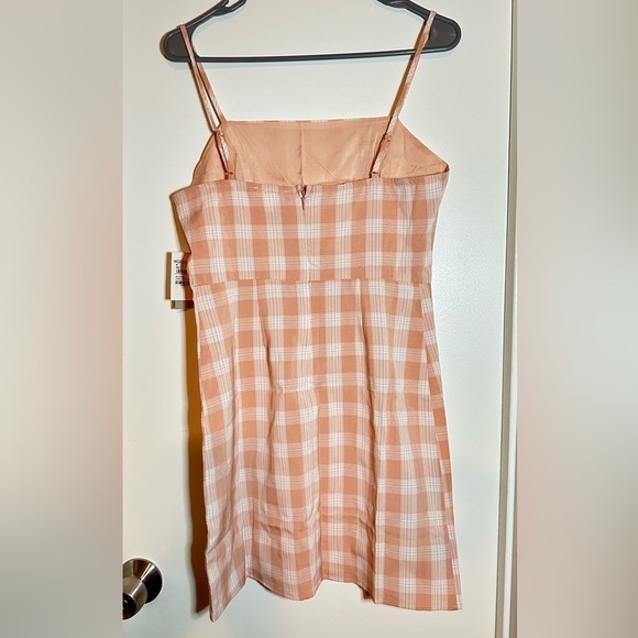 NWT Nordstrom BP Tank Minidress Pink and White Plaid Square Neck Medium - Picture 6 of 9